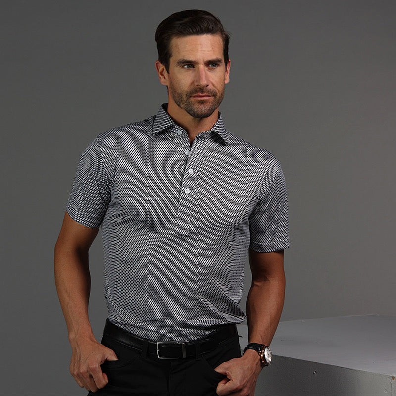 Semi-Spread Collar Polo Vantage Black Relaxed