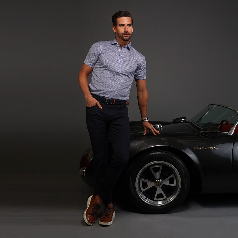 Semi-Spread Collar Polo Vantage Blue Relaxed