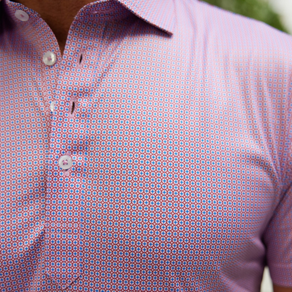 Semi-Spread Collar Polo Compass Crimson