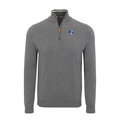 Creighton Grey with Grey Trim Luxury Touch Cotton and Cashmere Quarter Zip Sweater