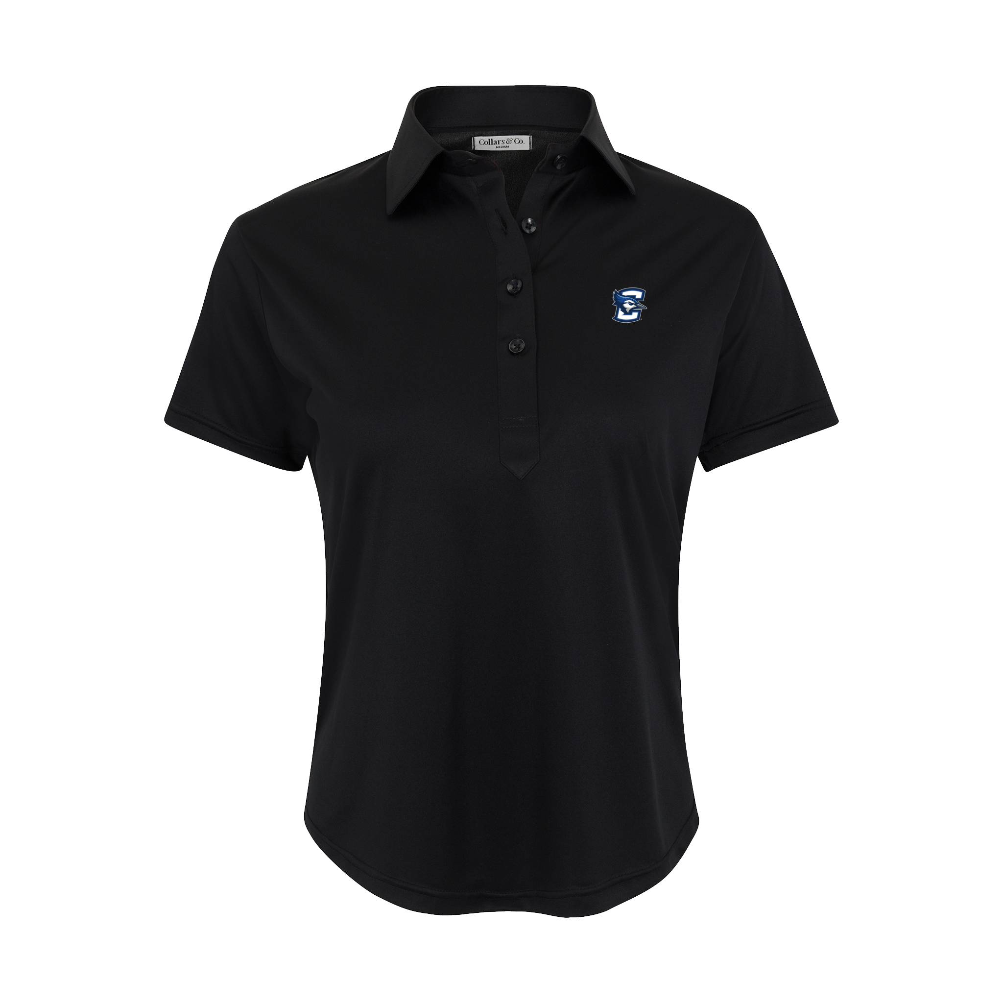 Creighton Women's Cap Sleeve Semi Spread Polo Black