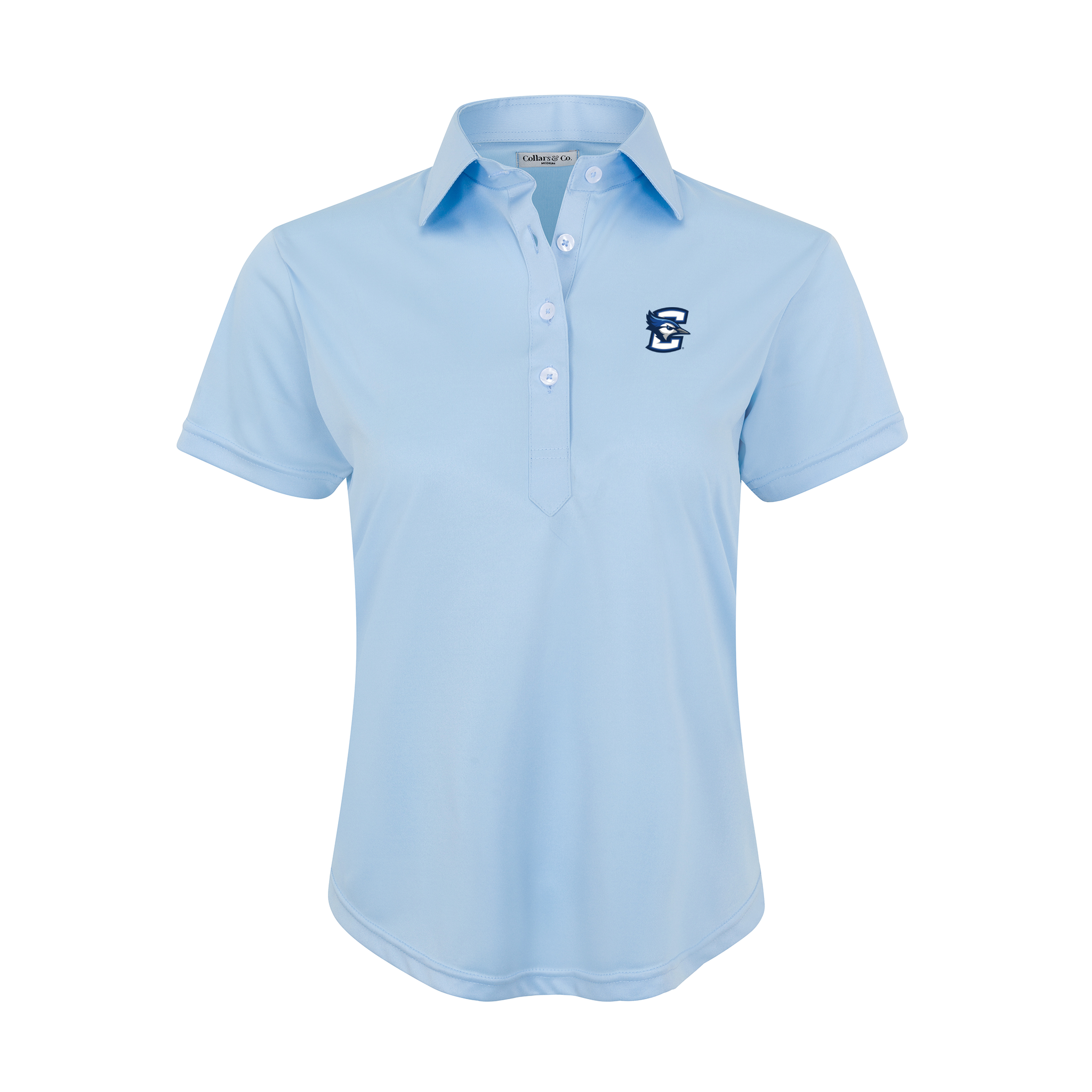 Creighton Women's Cap Sleeve Semi Spread Polo Sky Blue