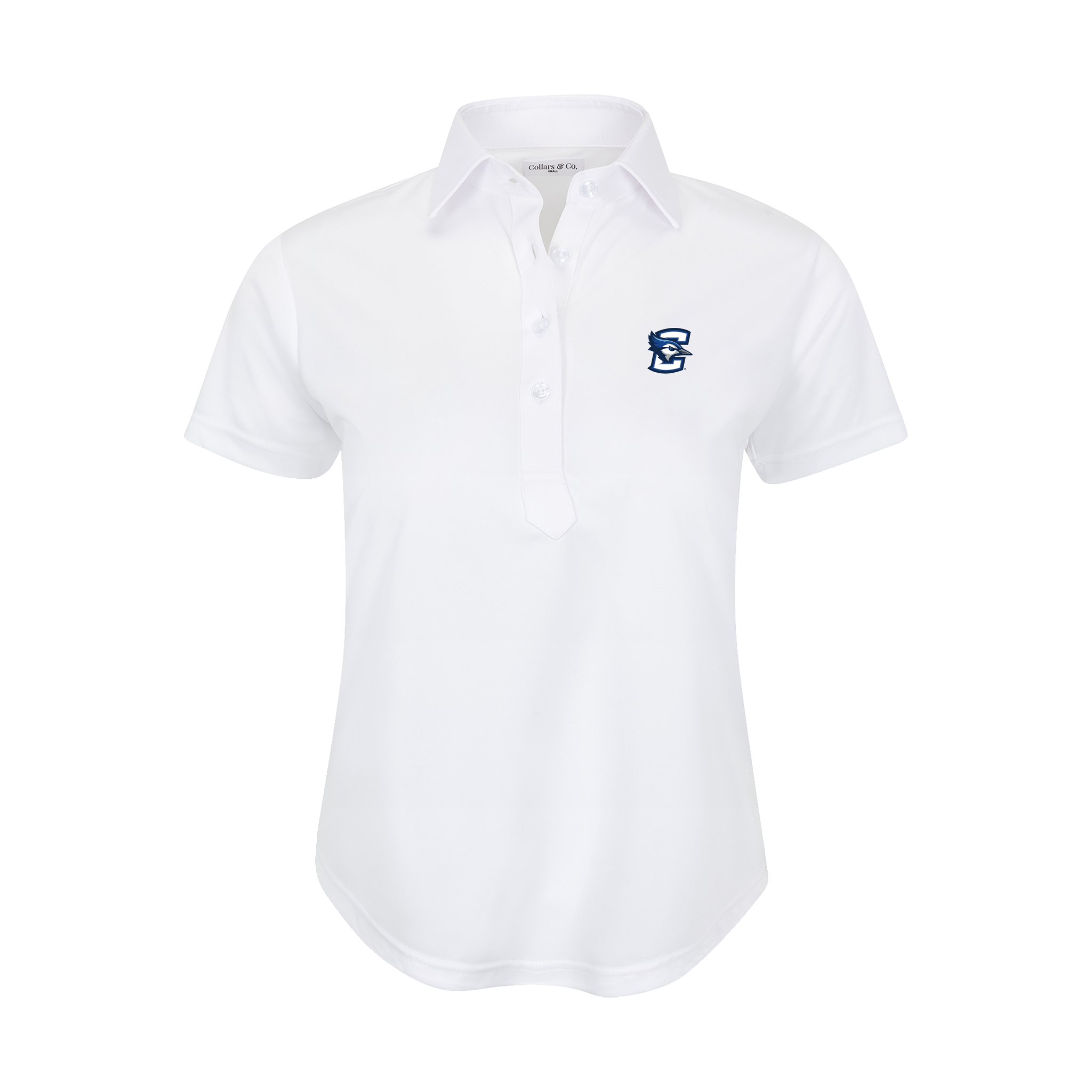 Creighton Women's Cap Sleeve Semi Spread Polo White