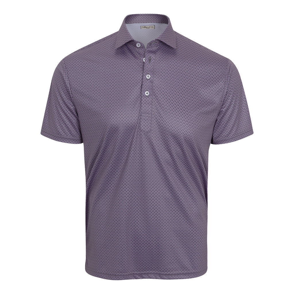 Semi-Spread Collar Polo Crest Point Grey and Pink