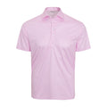 Semi-Spread Collar Polo Crest Point Pink and White