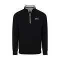 Collars & Co. Delta Kappa Epsilon Heather Cloud Cotton Quarter Zip Pullover Black with Light Grey Trim