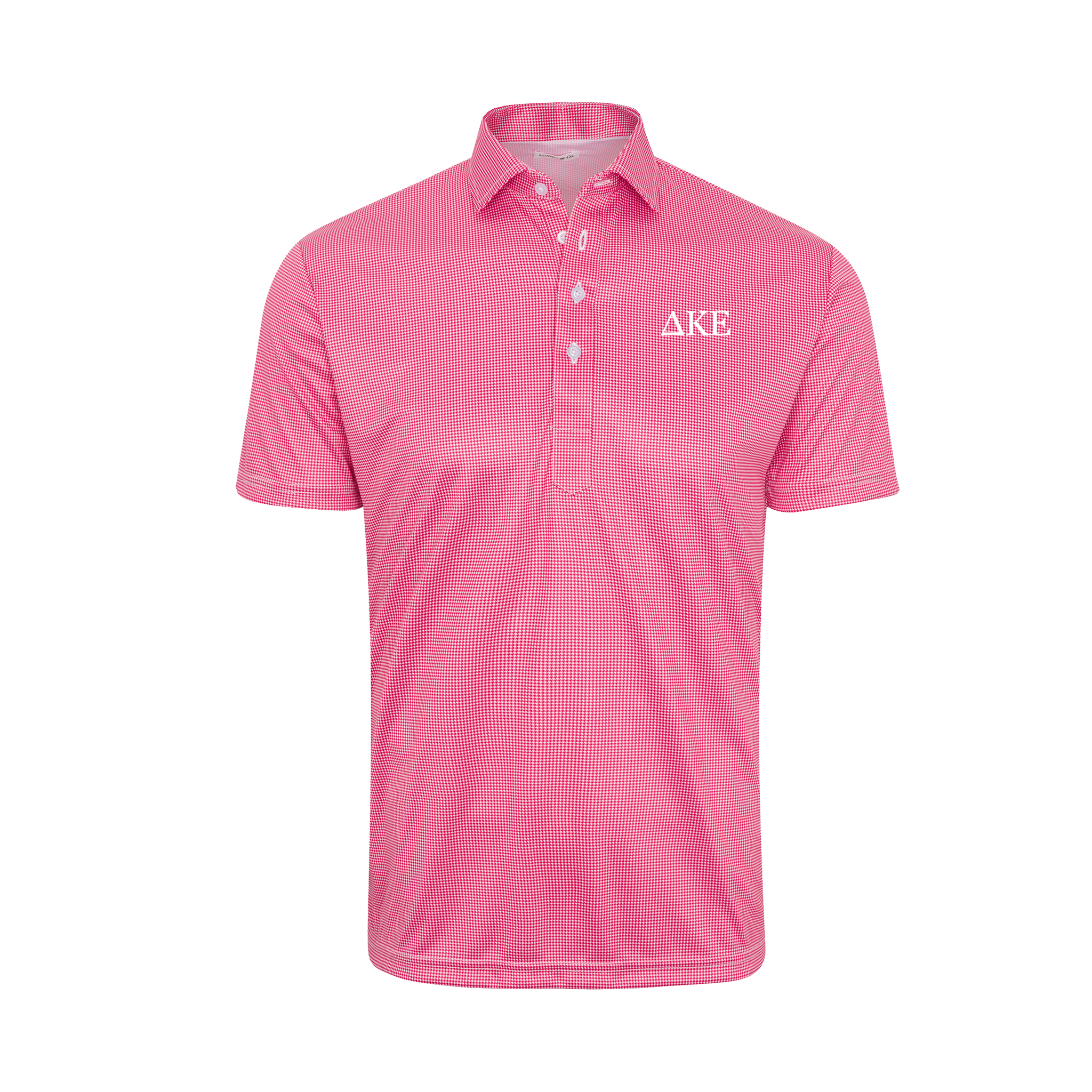 Collars & Co. Delta Kappa Epsilon Semi-Spread Collar Polo Red Houndstooth