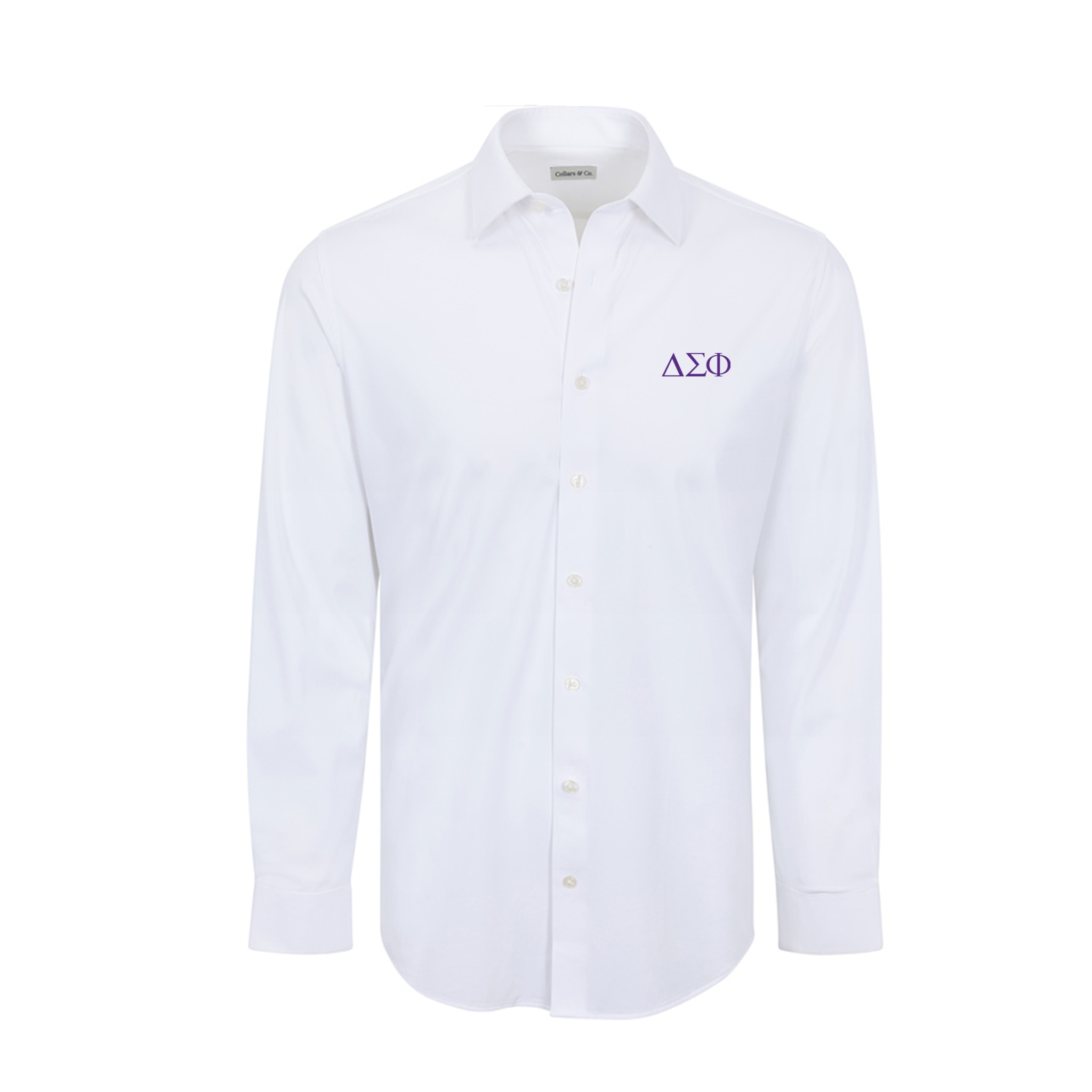 Collars & Co. Delta Sigma Phi Apex Performance Dress Shirt White