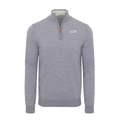 Collars & Co. Delta Sigma Phi Grey Melange Cashmere Touch Australian Merino Quarter Zip Sweater