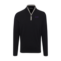Collars & Co. Delta Sigma Phi Black with White Trim Luxury Touch Cotton and Cashmere Quarter Zip Sweater