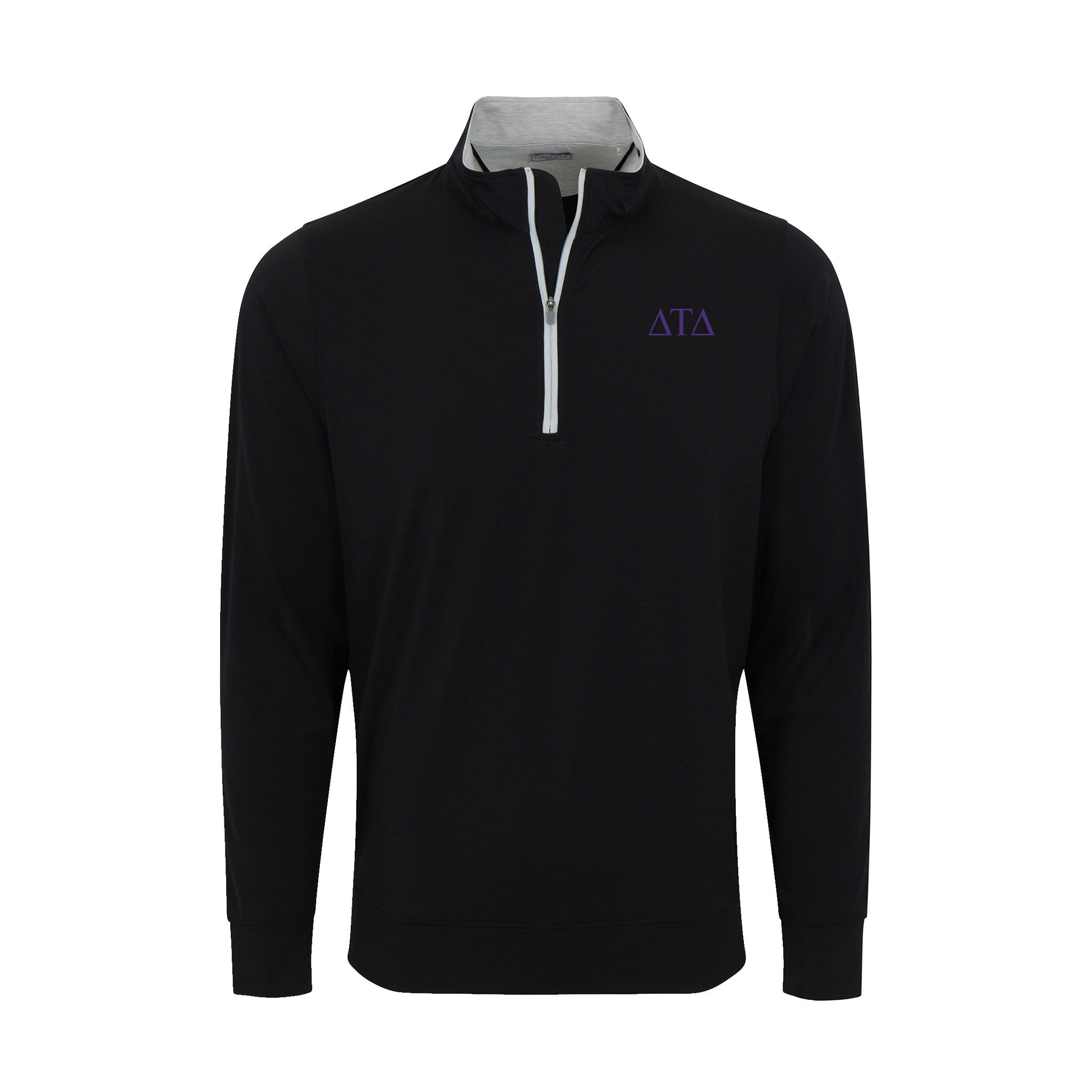 Collars & Co. Delta Tau Delta DriRelease® Performance Pullover Black with Light Grey Trim