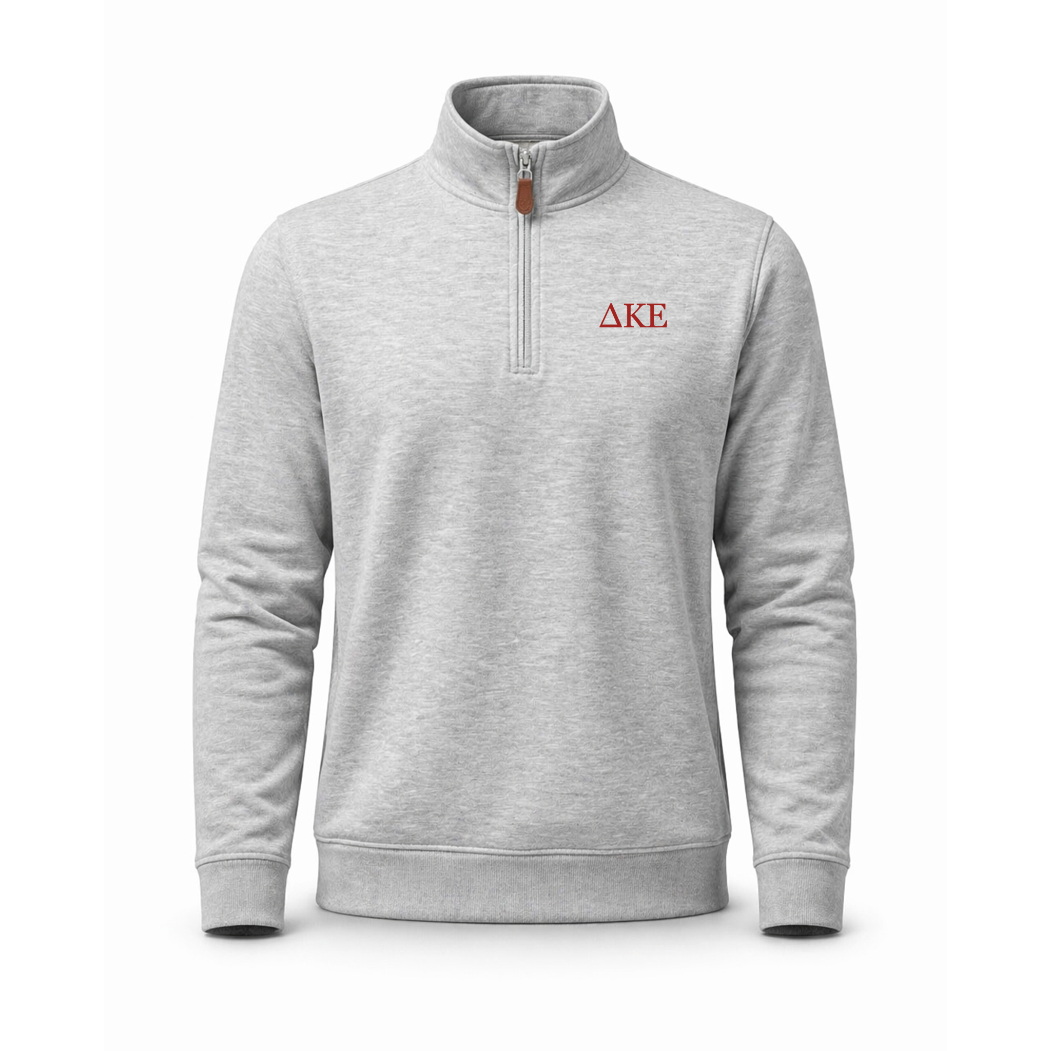 Collars & Co. Delta Kappa Epsilon Heather Cloud Cotton Quarter Zip Pullover Light Grey