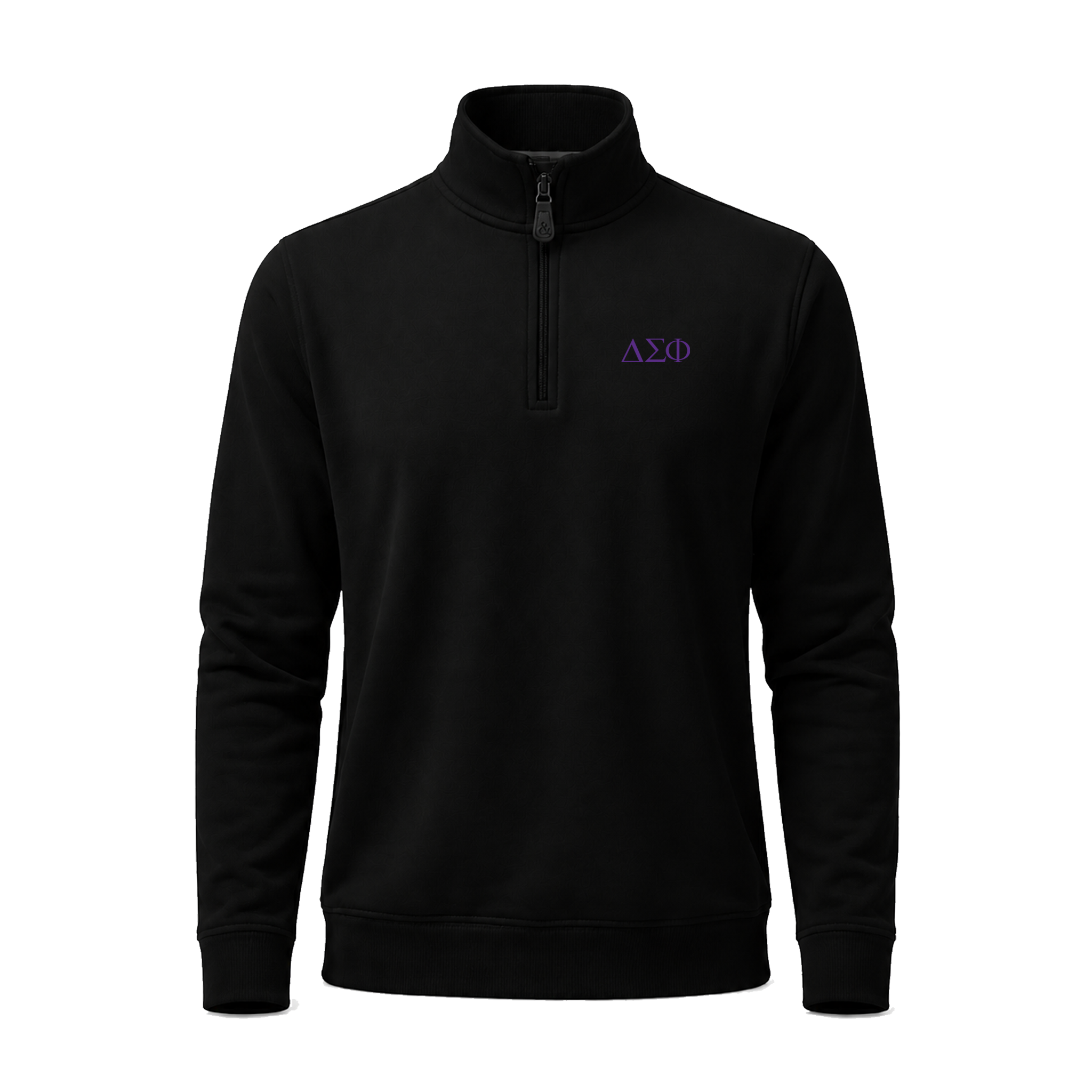Collars & Co. Delta Sigma Phi Cloud Cotton Quarter Zip Pullover Black