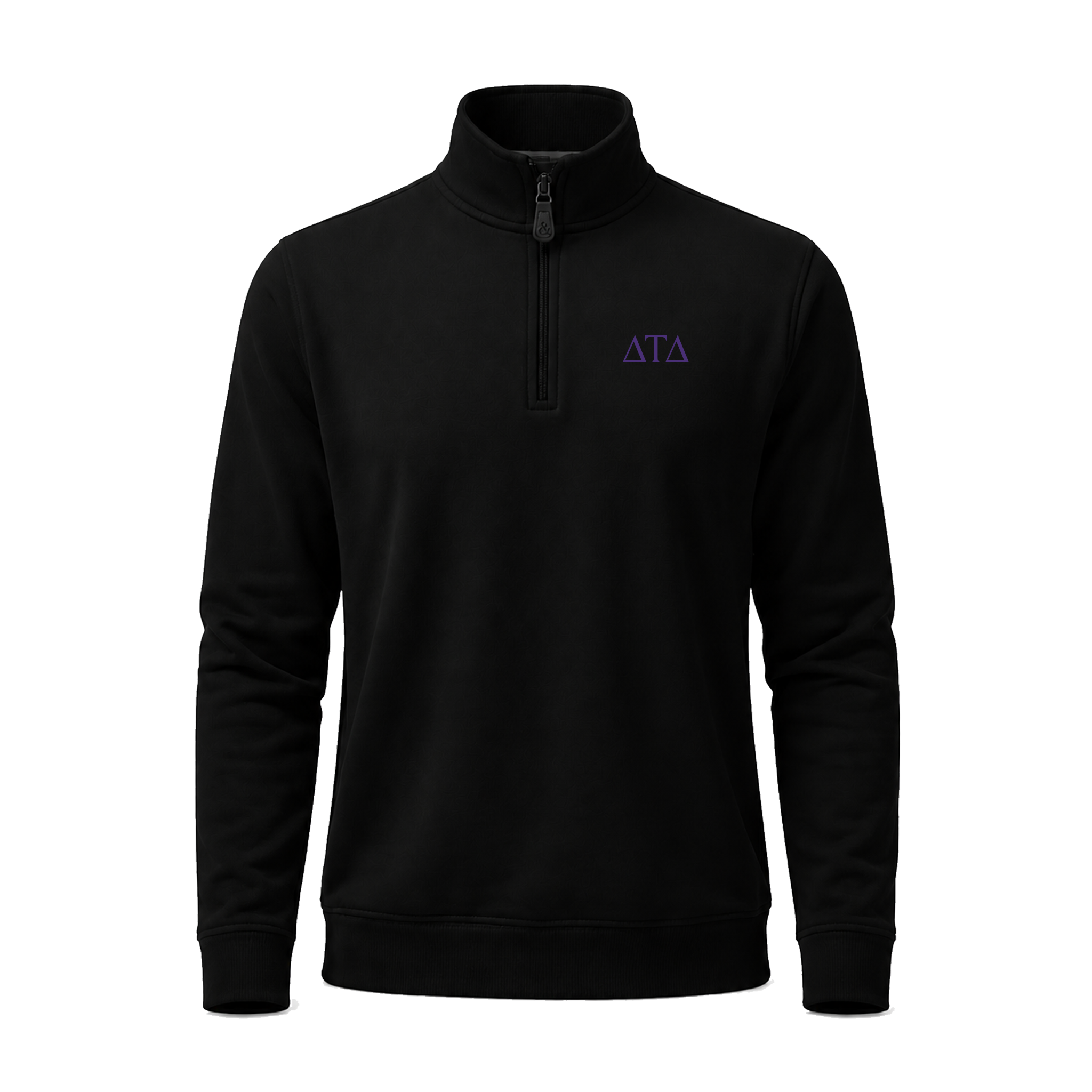 Collars & Co. Delta Tau Delta Cloud Cotton Quarter Zip Pullover Black