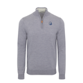 Drake Grey Melange Cashmere Touch Australian Merino Quarter Zip Sweater