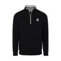 Drake Heather Cloud Cotton Quarter Zip Pullover Black with Light Grey Trim