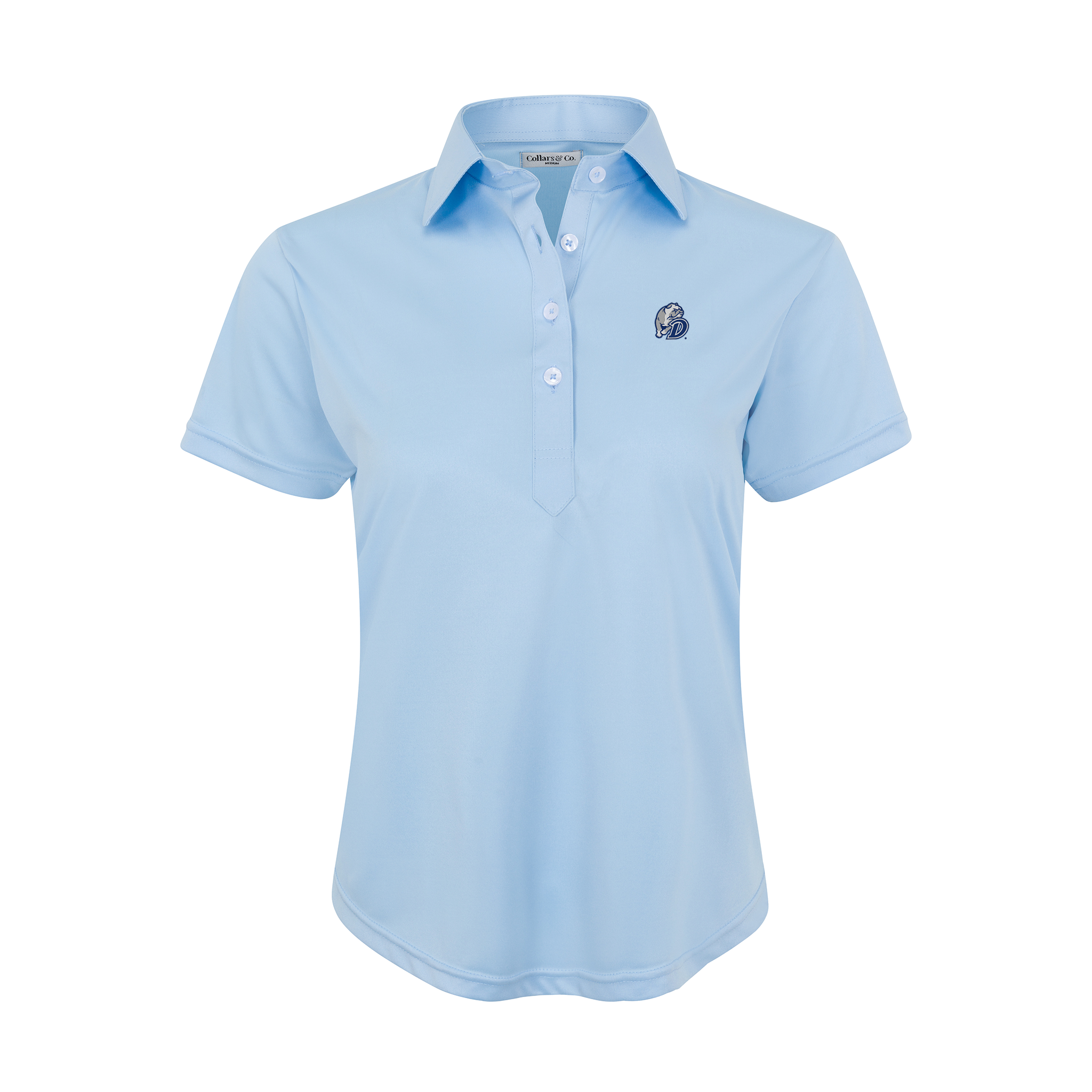 Drake Women's Cap Sleeve Semi Spread Polo Sky Blue