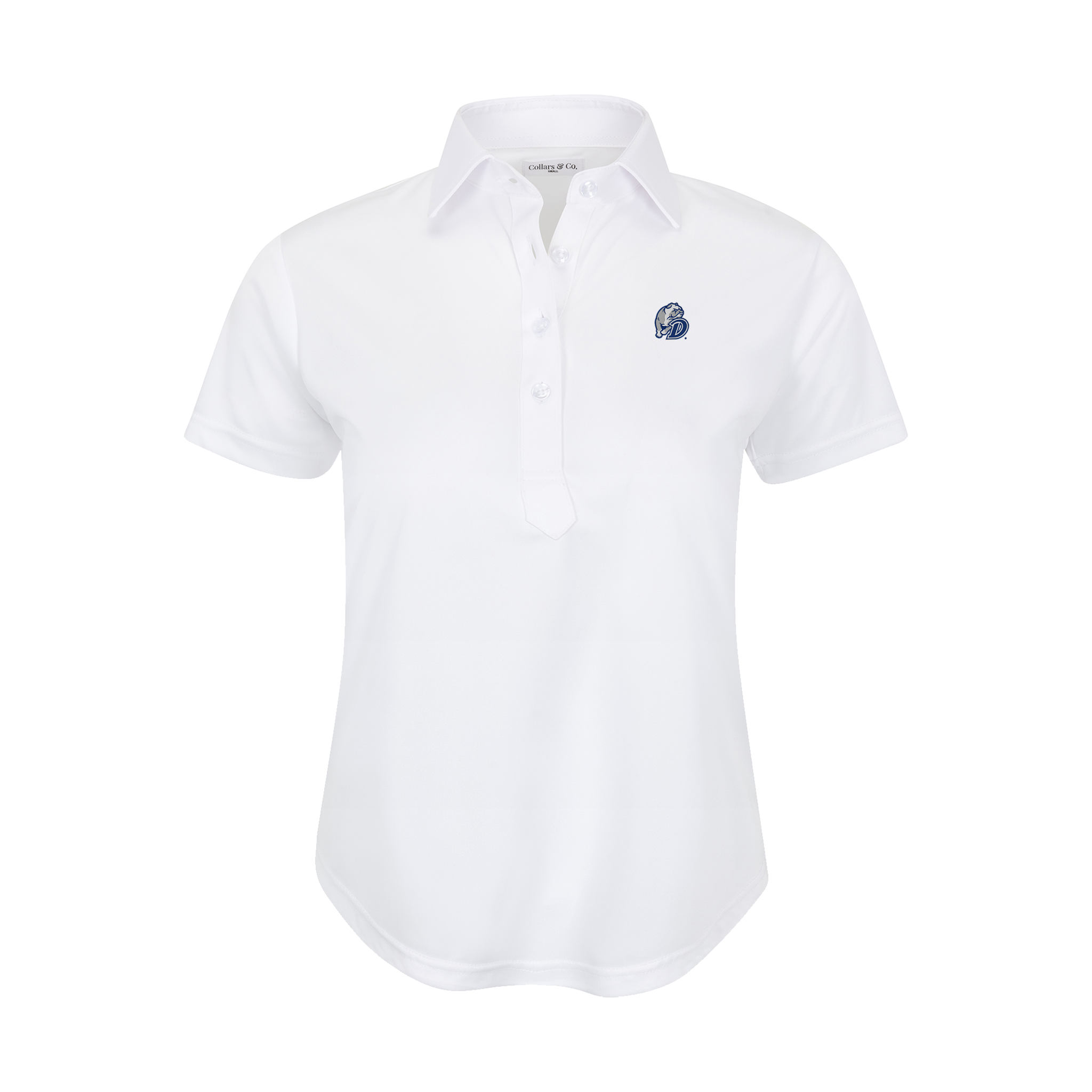 Drake Women's Cap Sleeve Semi Spread Polo White