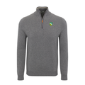 Collars & Co. FarmHouse Grey with Grey Trim Luxury Touch Cotton and Cashmere Quarter Zip Sweater