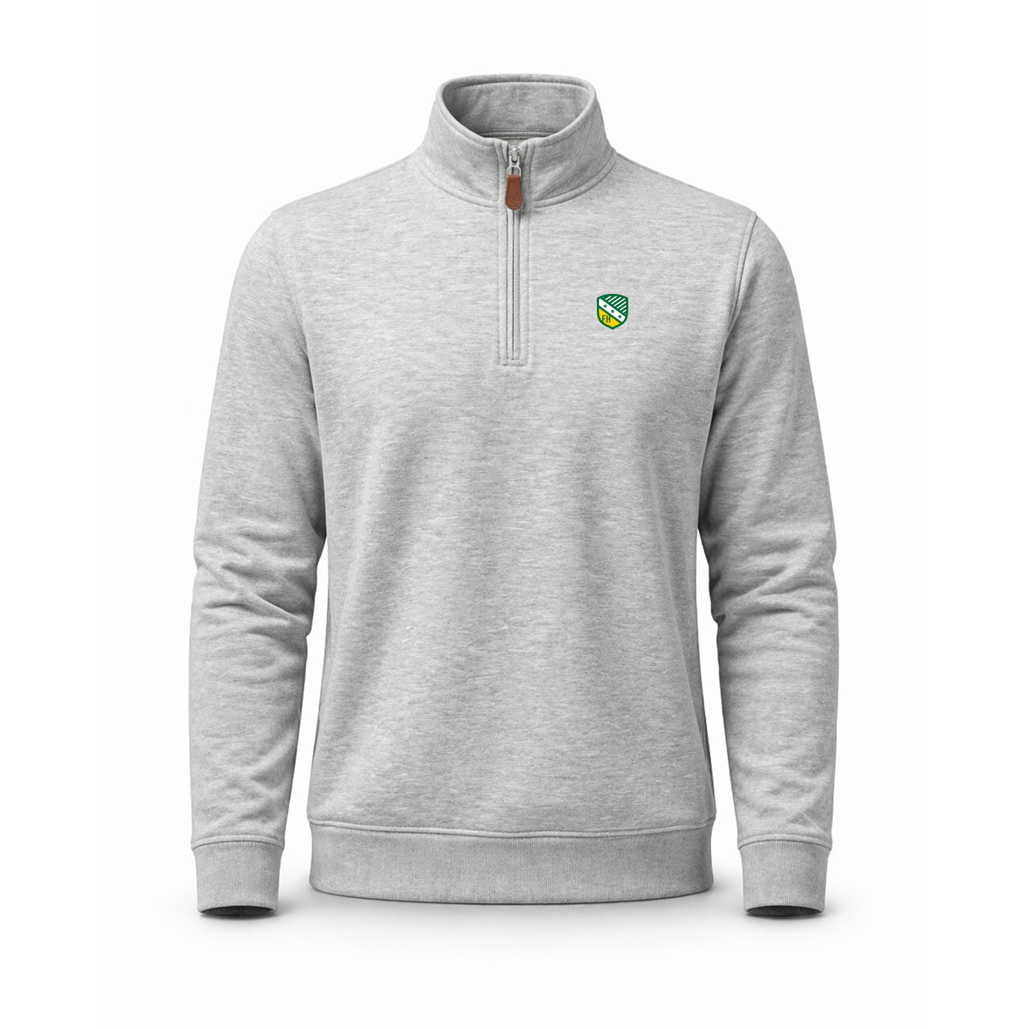 Collars & Co. FarmHouse Heather Cloud Cotton Quarter Zip Pullover Light Grey