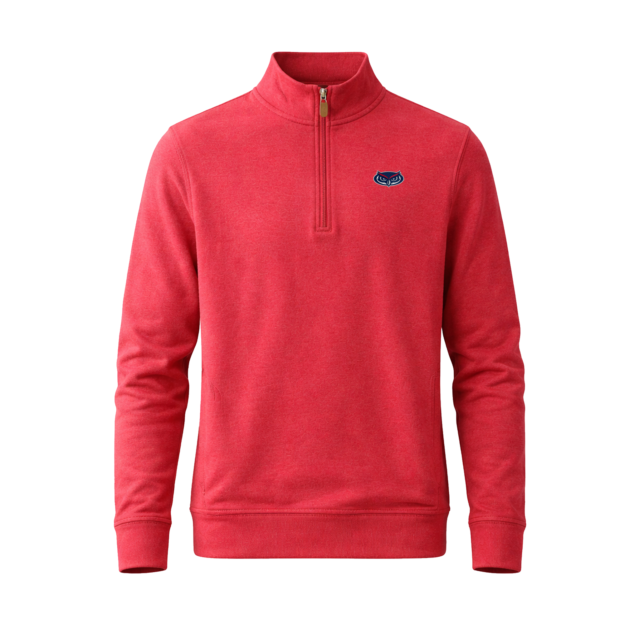 Florida Atlantic Cloud Cotton Quarter Zip Pullover Sunset Red