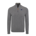 Florida Atlantic Grey with Grey Trim Luxury Touch Cotton and Cashmere Quarter Zip Sweater