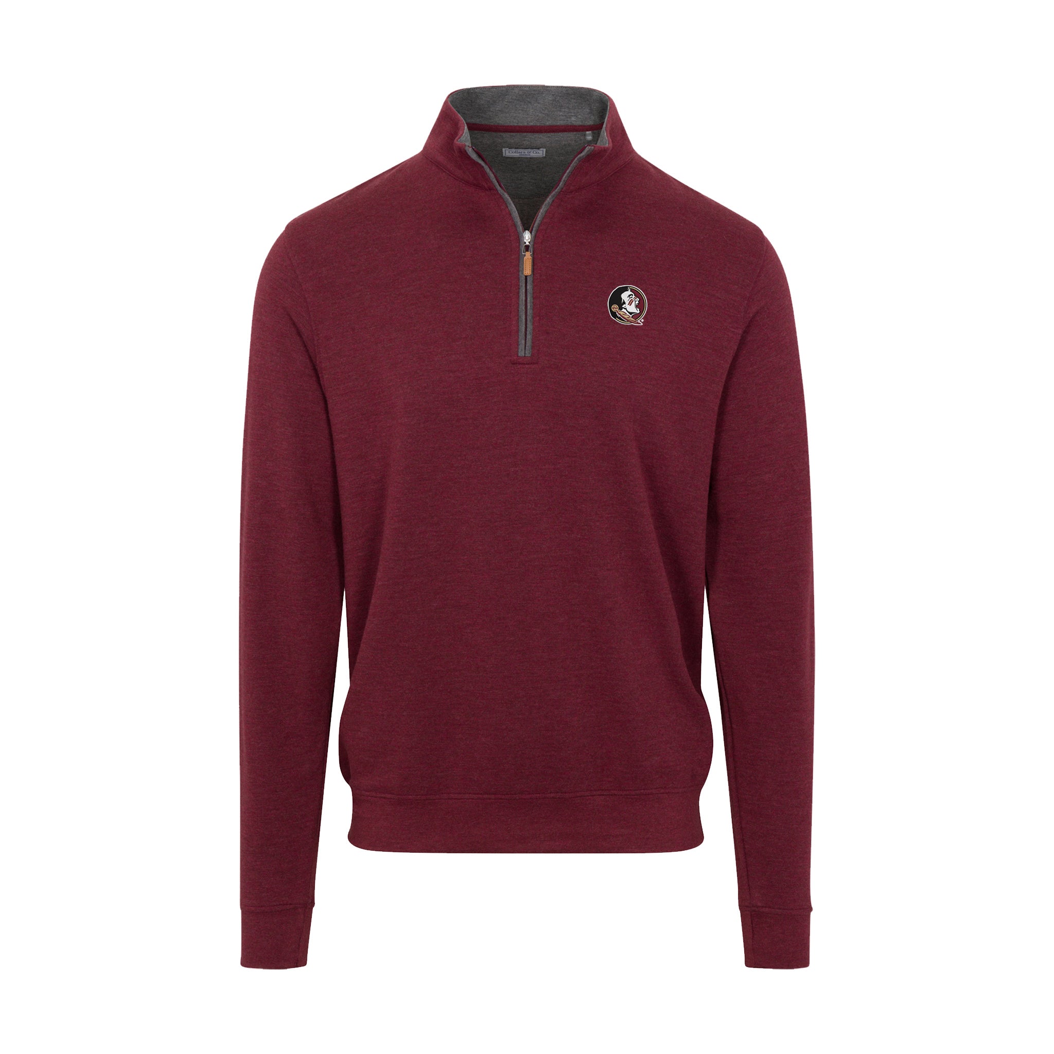 Florida State Merlot Heather Cloud Cotton Quarter Zip Pullover