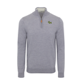 George Mason Grey Melange Cashmere Touch Australian Merino Quarter Zip Sweater