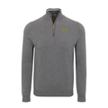 George Mason Grey with Grey Trim Luxury Touch Cotton and Cashmere Quarter Zip Sweater