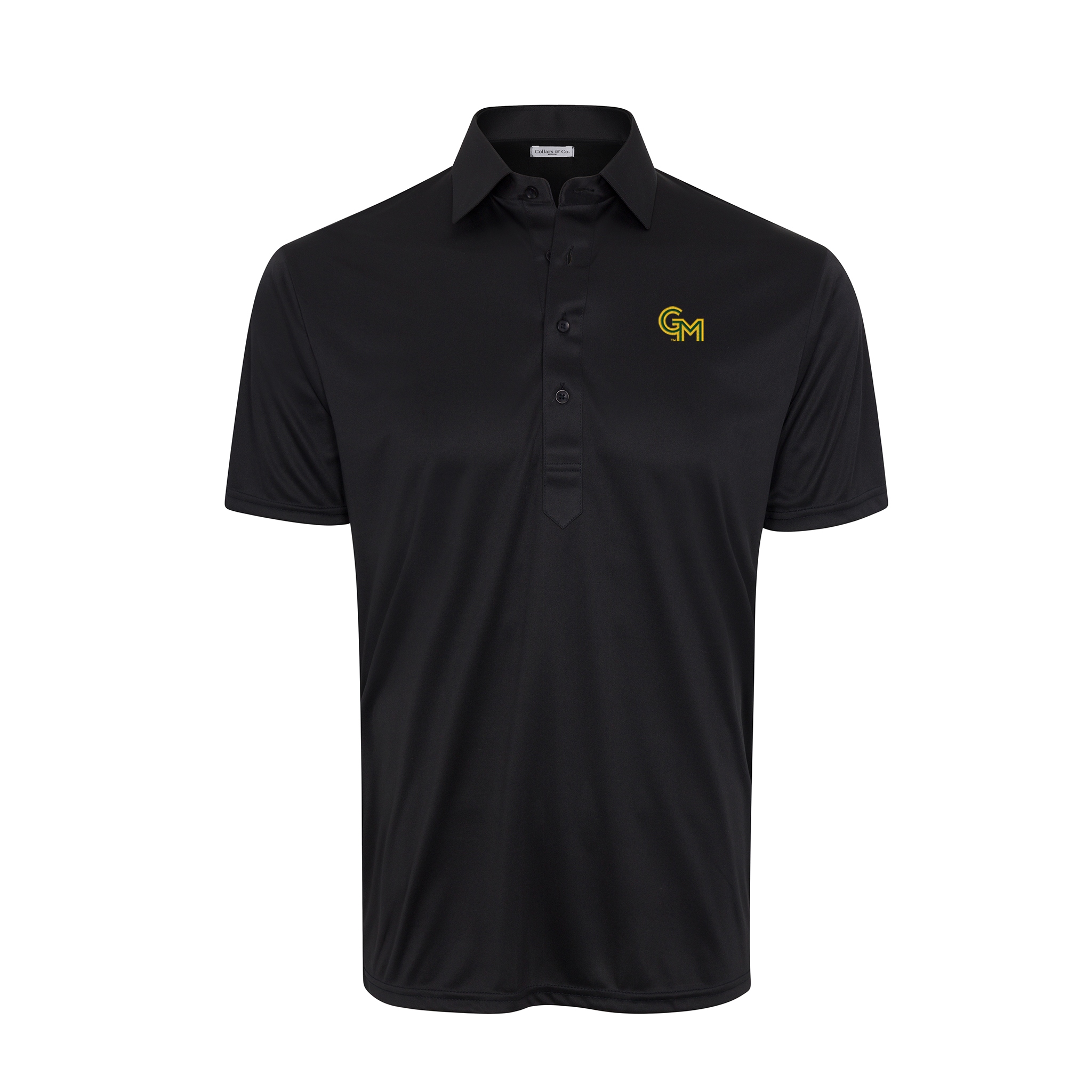 George Mason Semi-Spread Collar Polo Black
