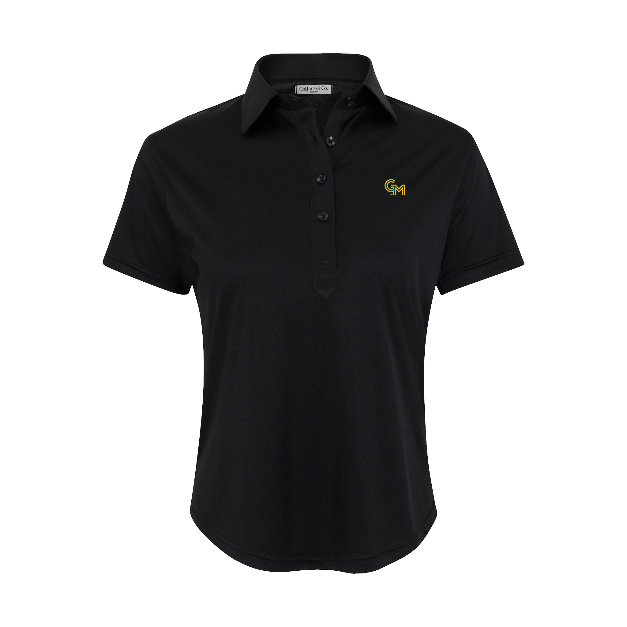 George Mason Women's Cap Sleeve Semi Spread Polo Black