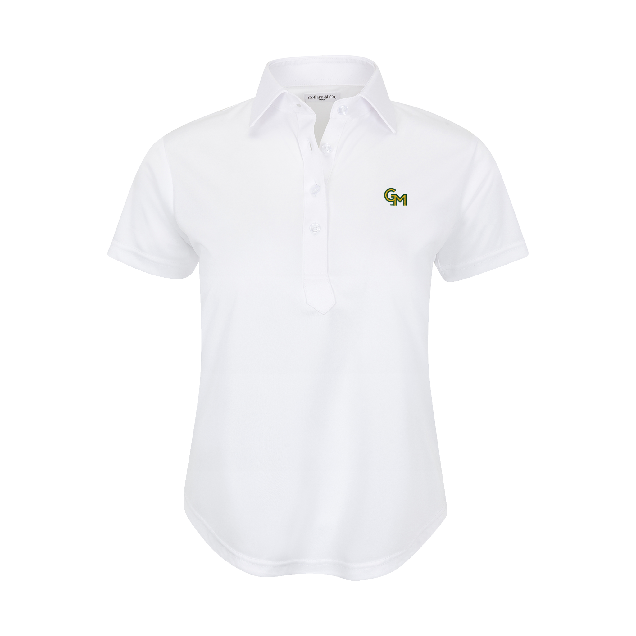 George Mason Women's Cap Sleeve Semi Spread Polo White