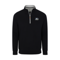 Georgia Southern Heather Cloud Cotton Quarter Zip Pullover Black with Light Grey Trim