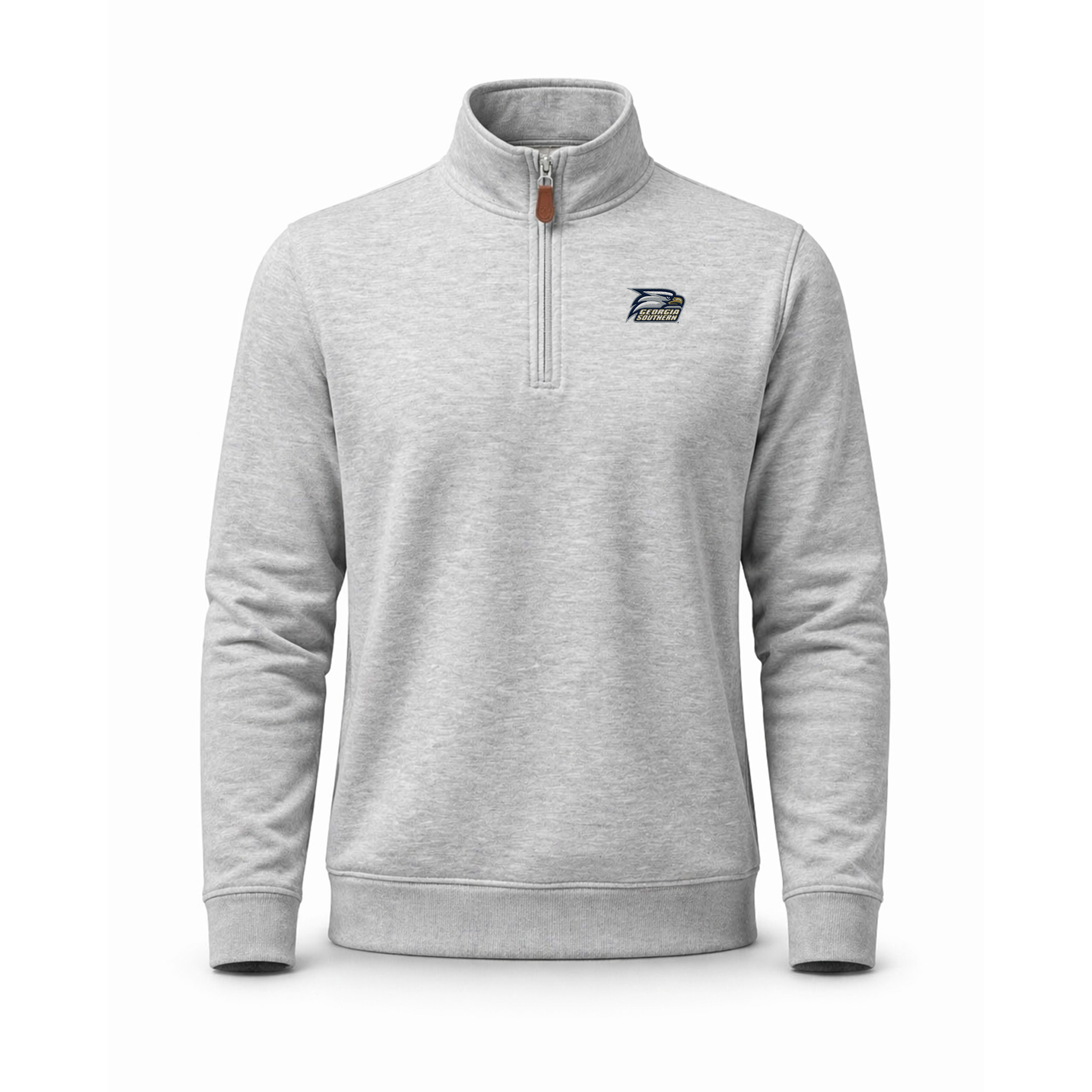 Georgia Southern Heather Cloud Cotton Quarter Zip Pullover Light Grey