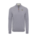 Georgia Tech Grey Melange Cashmere Touch Australian Merino Quarter Zip Sweater