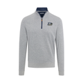 Georgia Southern Heather Cloud Cotton Quarter Zip Pullover Light Grey with Navy Trim