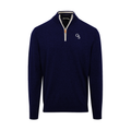 Georgia Southern Navy with White Trim Luxury Touch Cotton and Cashmere Quarter Zip Sweater