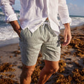 Riviera Swim Trunk Green Stripe