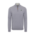 Greenwich Sound Polo Grey Melange Cashmere Touch Australian Merino Quarter Zip Sweater