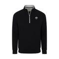 Greenwich Sound Polo Heather Cloud Cotton Quarter Zip Pullover Black with Light Grey Trim