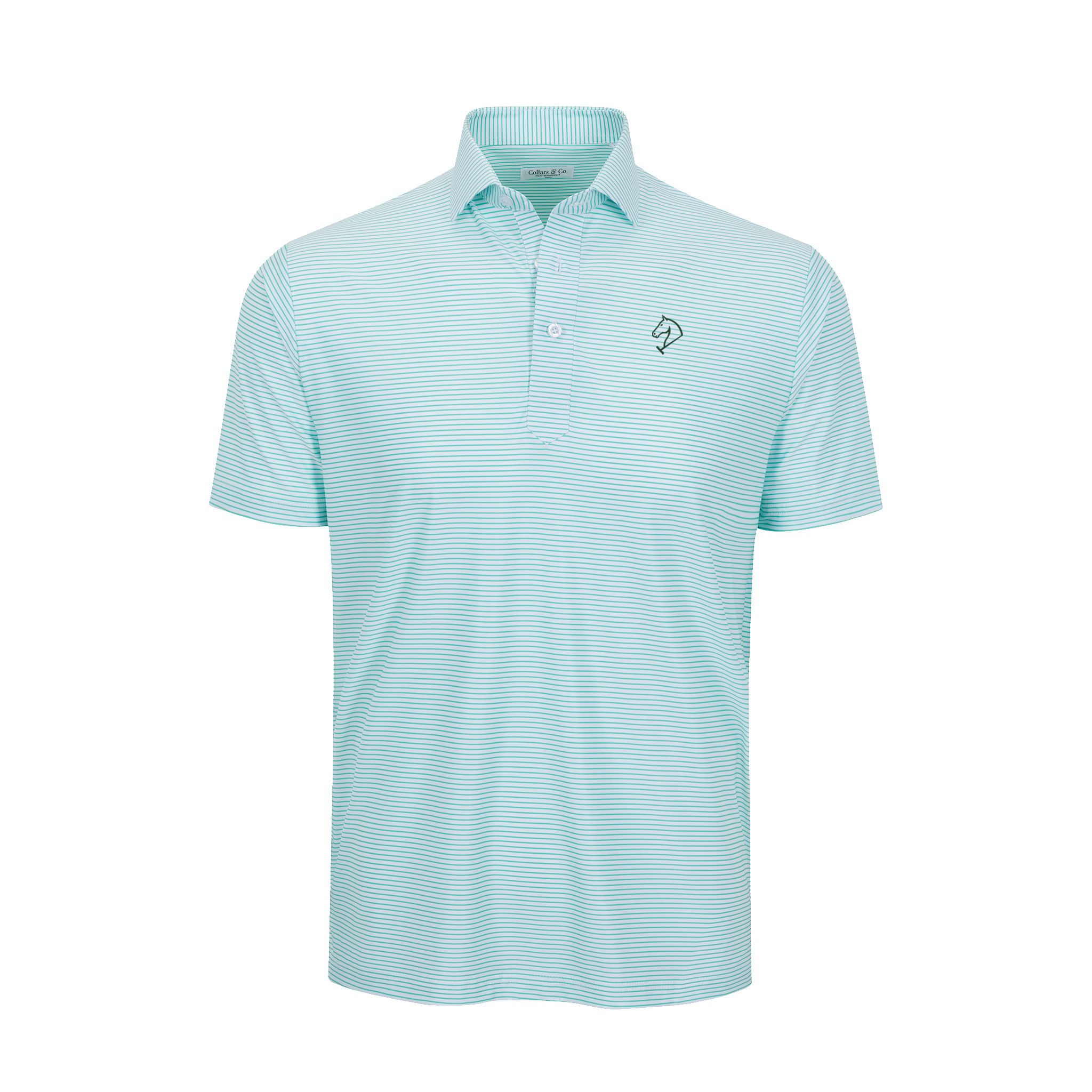 Greenwich Sound Polo Featherweight Flex Polo Augusta Green Stripe