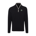 Greenwich Sound Polo Black with White Trim Luxury Touch Cotton and Cashmere Quarter Zip Sweater