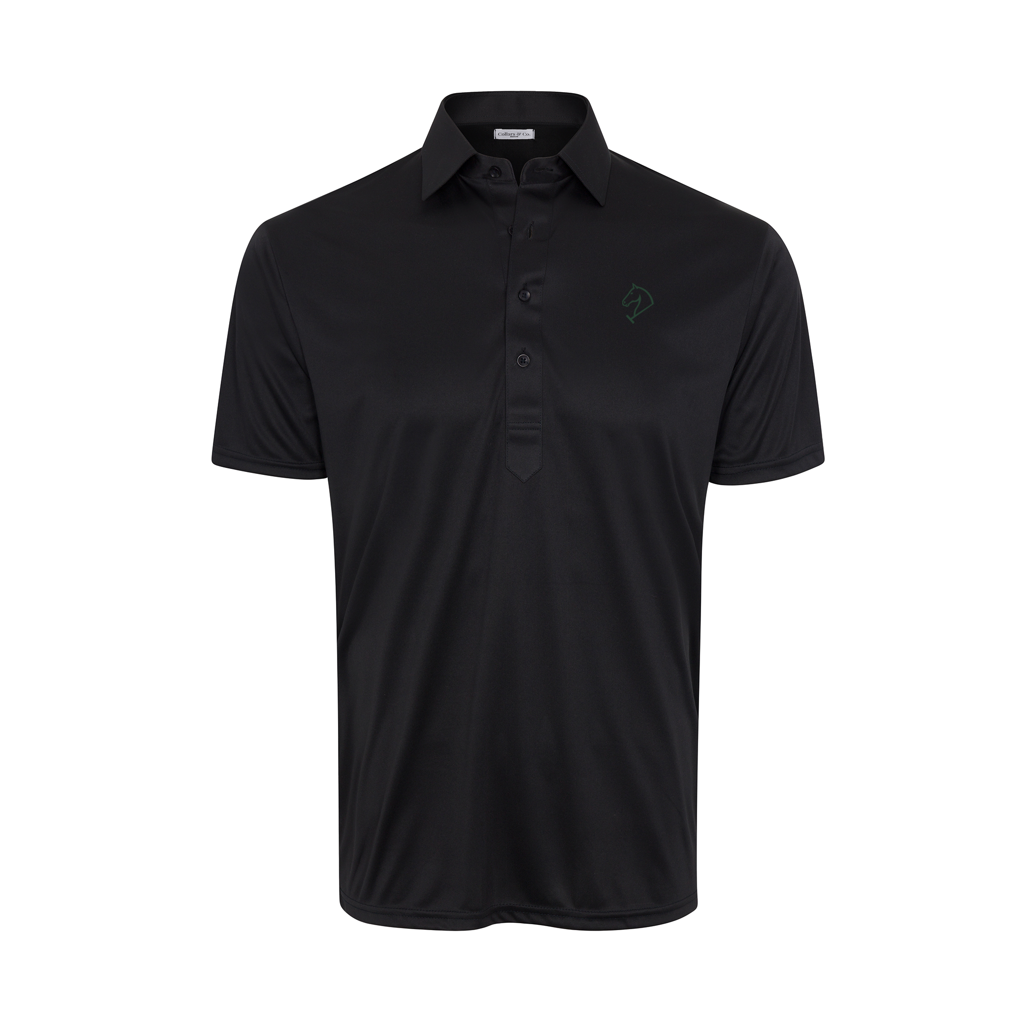 Greenwich Sound Polo Semi-Spread Collar Polo Black