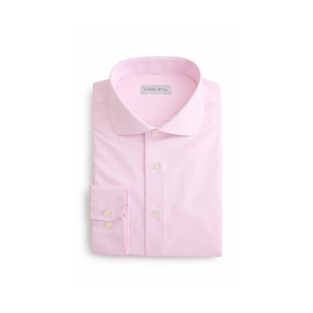 Apex Performance Dress Shirt Italian Spread Collar Light Pink Twill