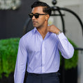 Apex Performance Dress Shirt Semi-Spread Collar Lavender and Blue Multi Gingham
