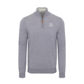 High Point Grey Melange Cashmere Touch Australian Merino Quarter Zip Sweater