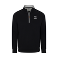 High Point Heather Cloud Cotton Quarter Zip Pullover Black with Light Grey Trim