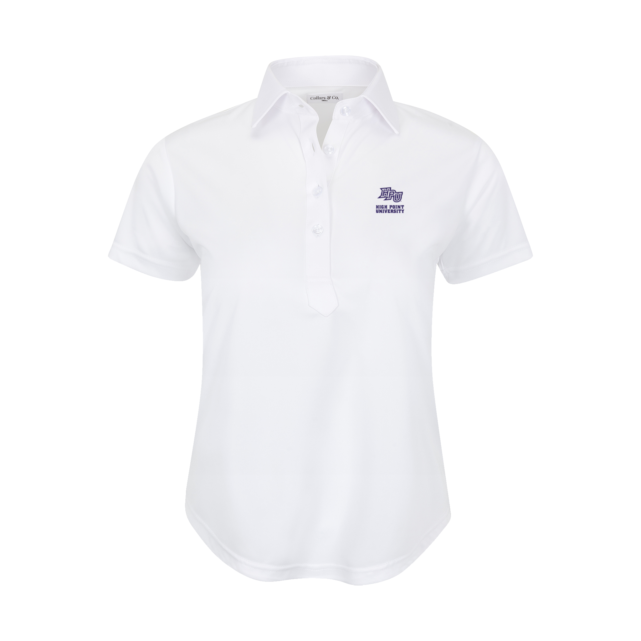 High Point Women's Cap Sleeve Semi Spread Polo White