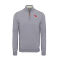 Houston Grey Melange Cashmere Touch Australian Merino Quarter Zip Sweater