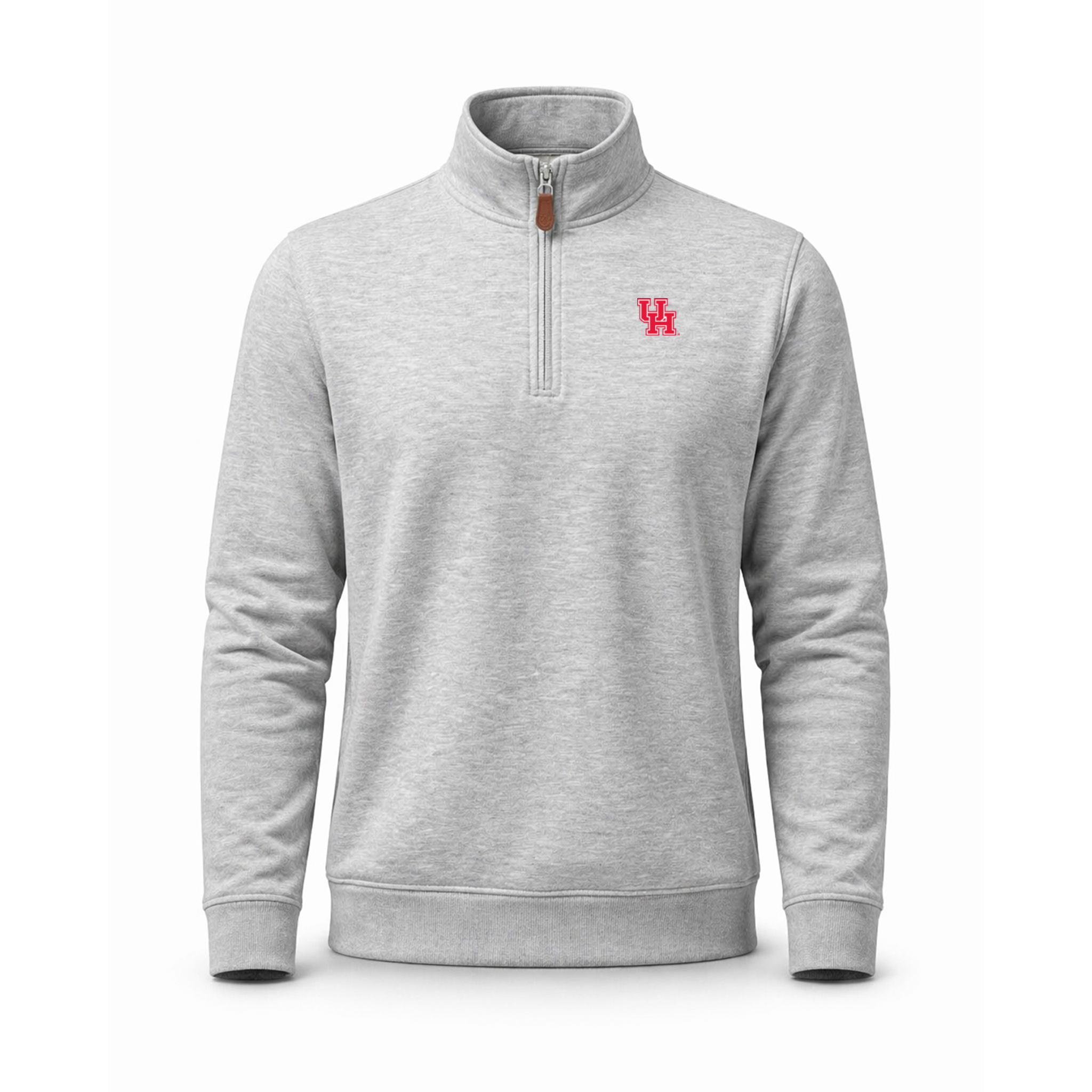 Houston Heather Cloud Cotton Quarter Zip Pullover Light Grey